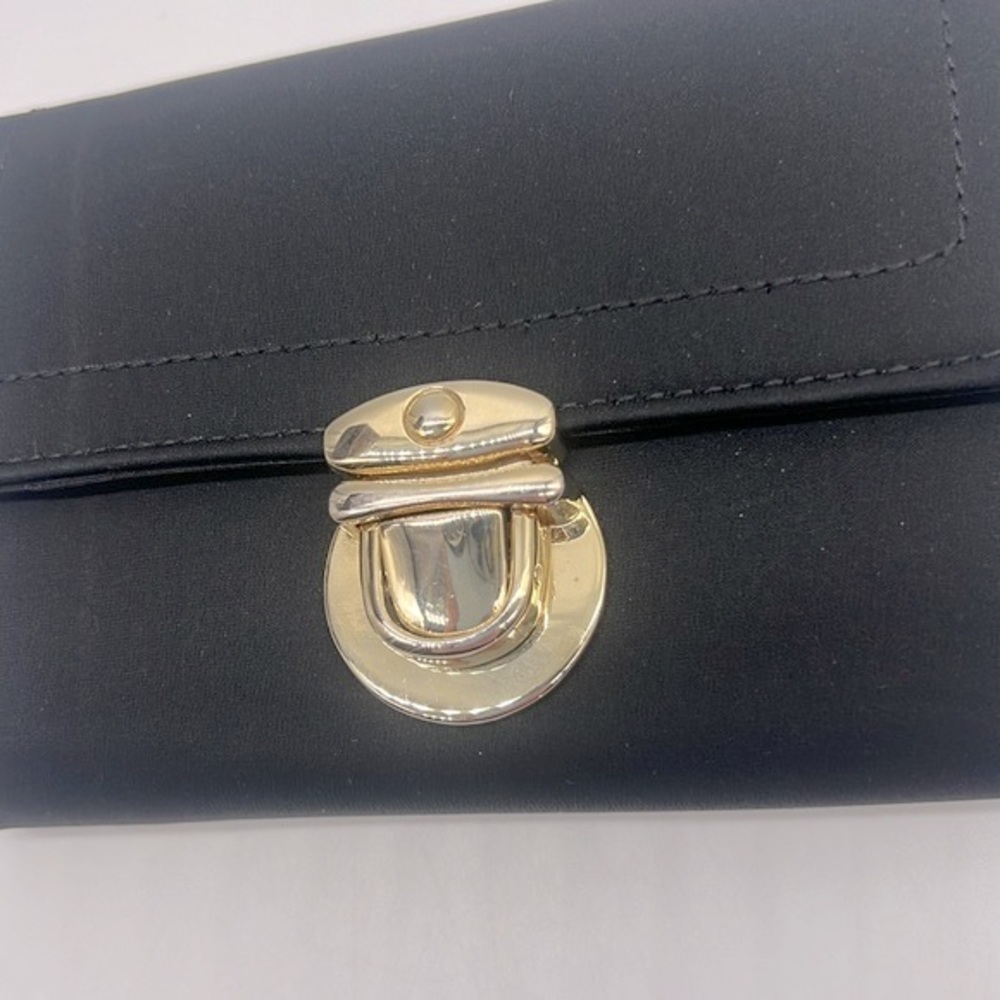 Nine West Nylon Fabric Medium Trifold Wallet Black with Gold Toned Hardware - Picture 3 of 15